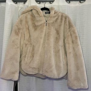 Zara tan fur jacket